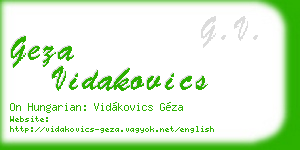geza vidakovics business card