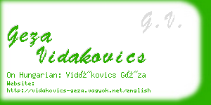 geza vidakovics business card